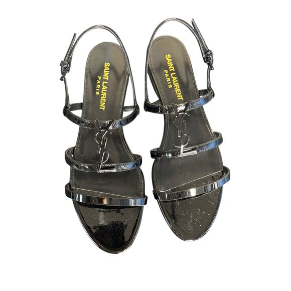 Saint Laurent NIB Cassandra Flat Sandal in Black Size 35.5 - Picture 5 of 11